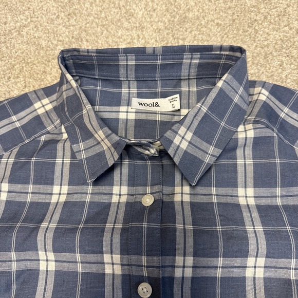 Wool& Womens Florence Merino Wool And Linen Tunic Shirt Sz L - Picture 5 of 9